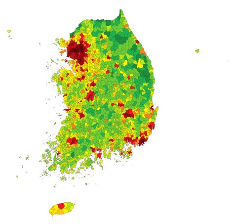 대한민국 인구분포 지도